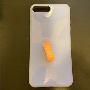 Loopy Iphone 7plus case in perwinkle w/coral loop